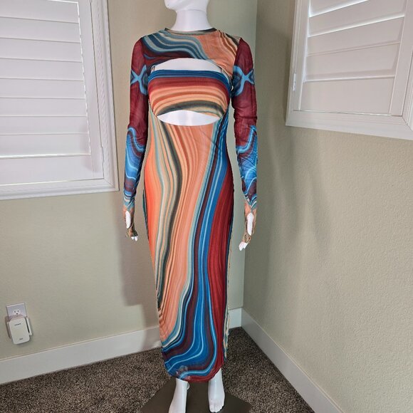 AFRM Matera Rent The Runway Mesh Midi Maxi Dress With Shrug Size XS - Picture 3 of 4